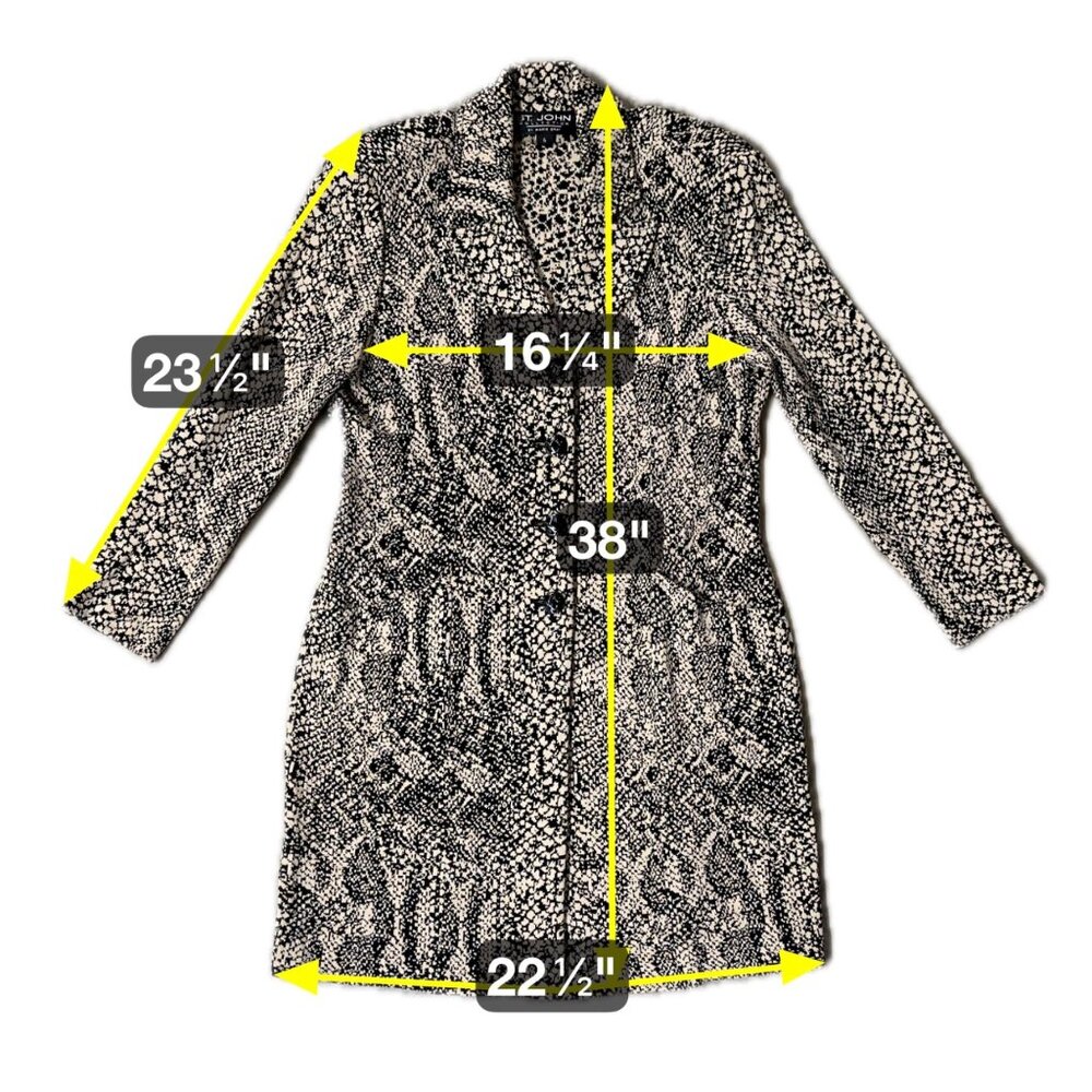 Vintage St John Collection Santana Knit Jacket Snakeskin Print Blazer Size 6 USA - Picture 12 of 12